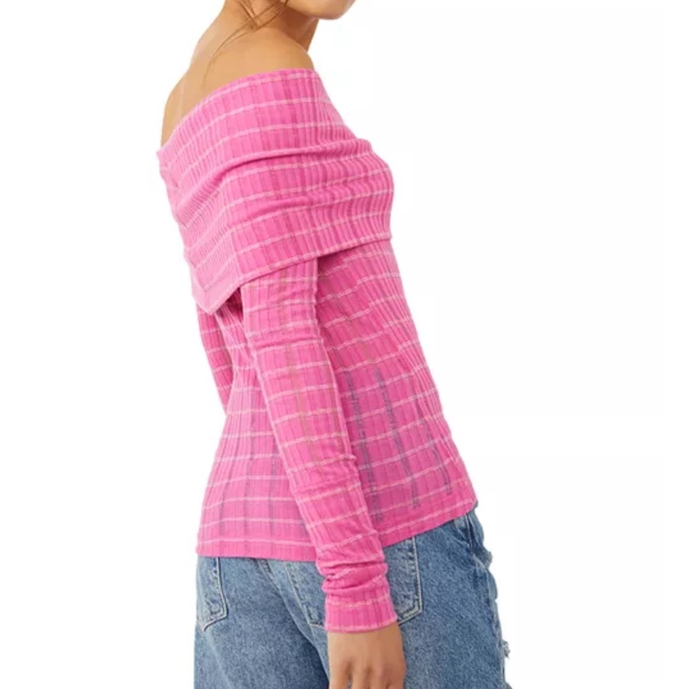 Free People Snowbunny Ribbed off the shoulder top - Picture 2 of 2